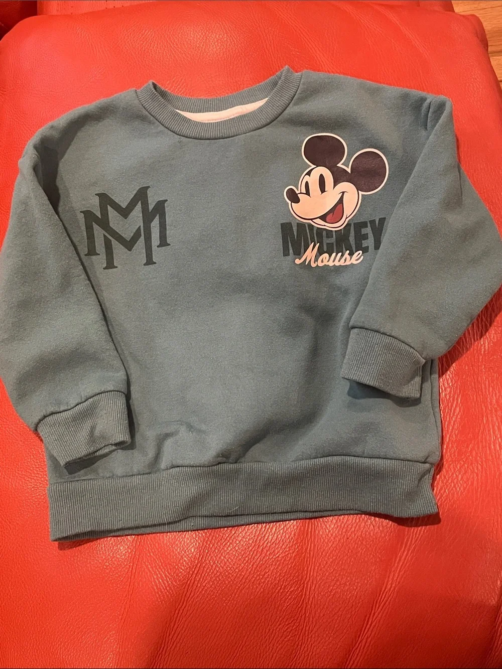 GAP Teal Mickey Mouse Sweatshirt and Gray Joggers Set